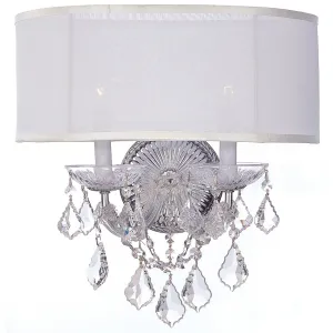 2 Light Polished Chrome Traditional Sconce Draped In Clear Hand Cut Crystal - C193-4482-CH-SMW-CL-MWP