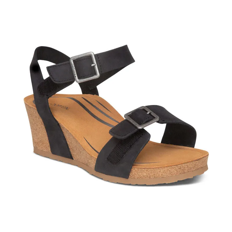 Aetrex Lexa Quarter Strap Wedge Women's