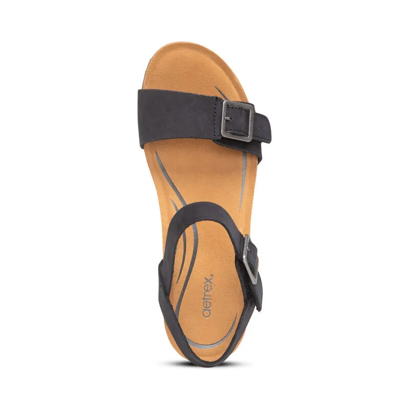 Aetrex Lexa Quarter Strap Wedge Women's