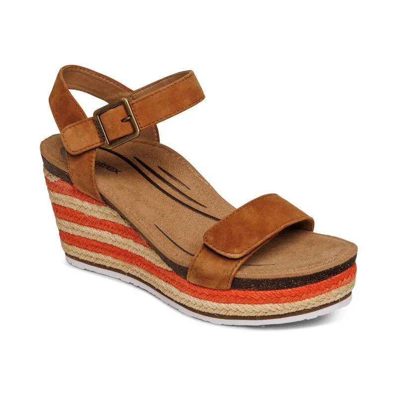 Aetrex Sydney Quarter Strap Espadrille Wedge Women's