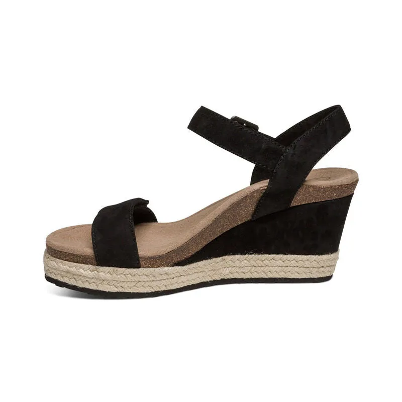 Aetrex Sydney Quarter Strap Espadrille Wedge Women's