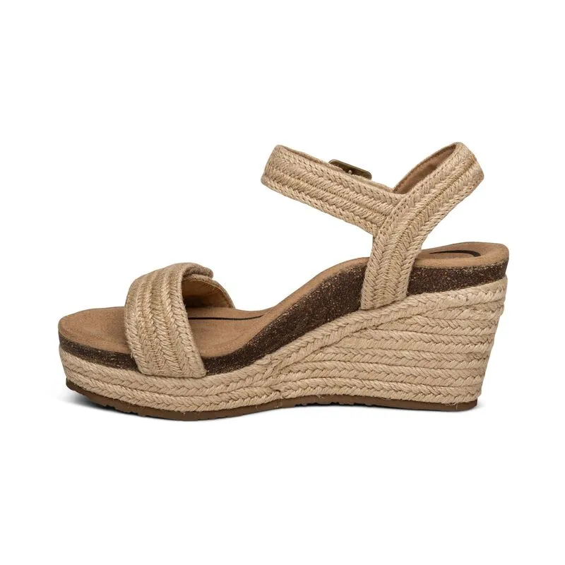 Aetrex Sydney Quarter Strap Espadrille Wedge Women's