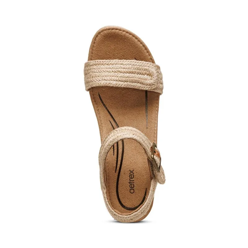 Aetrex Sydney Quarter Strap Espadrille Wedge Women's