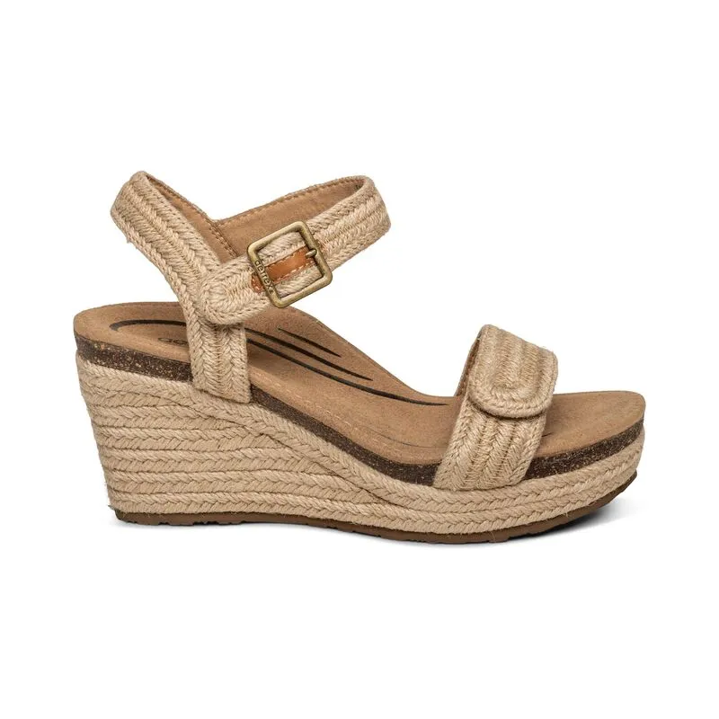 Aetrex Sydney Quarter Strap Espadrille Wedge Women's
