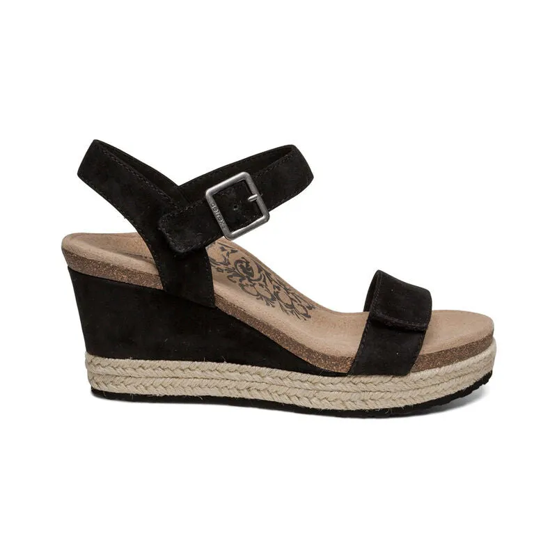 Aetrex Sydney Quarter Strap Espadrille Wedge Women's