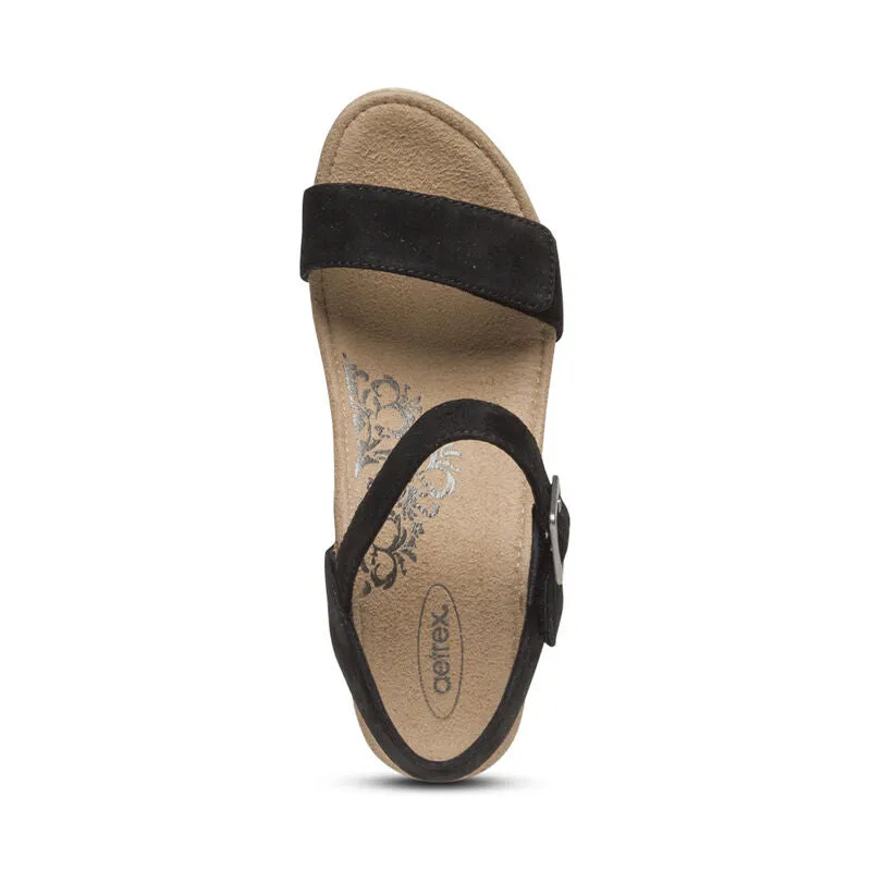 Aetrex Sydney Quarter Strap Espadrille Wedge Women's