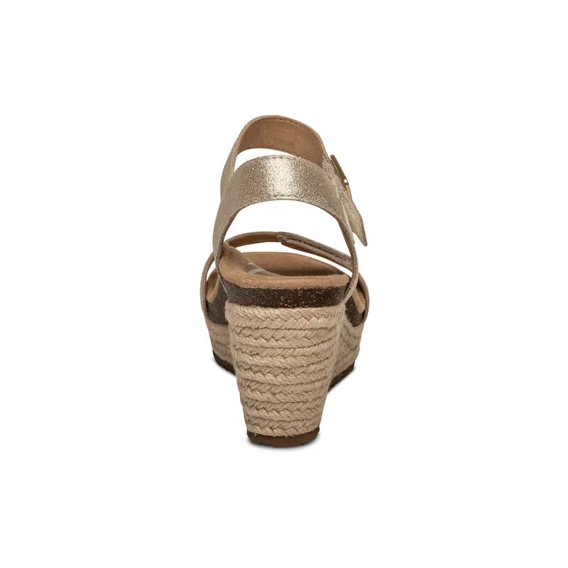 Aetrex Sydney Quarter Strap Espadrille Wedge Women's