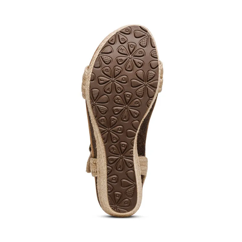 Aetrex Sydney Quarter Strap Espadrille Wedge Women's