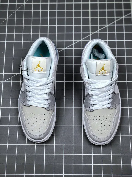 Air Jordan 1 Low ‘Paris’ White/Sky Grey-Football Grey