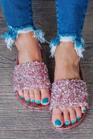 All Of The Stars Jelly Sandals In Rose Gold