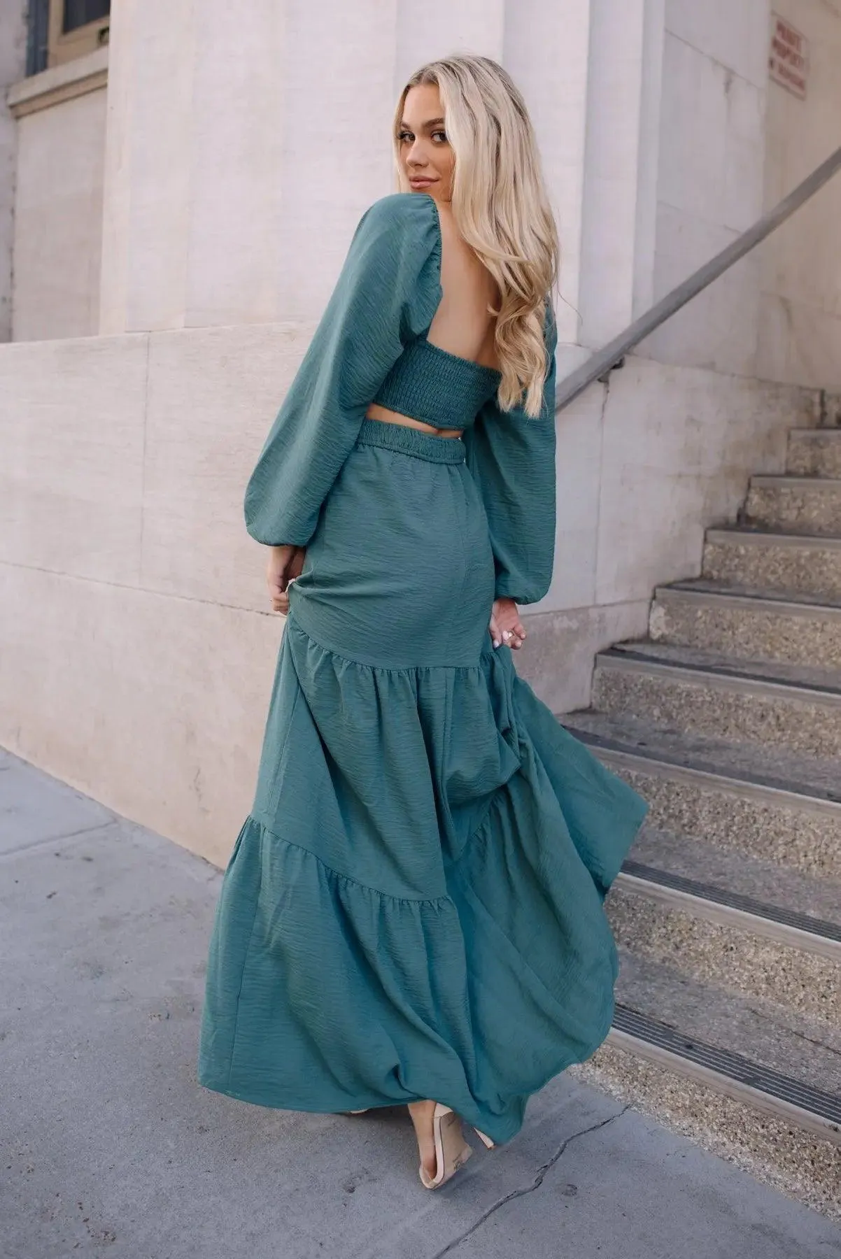 Amara Sage Cut Out Maxi Dress - Final Sale