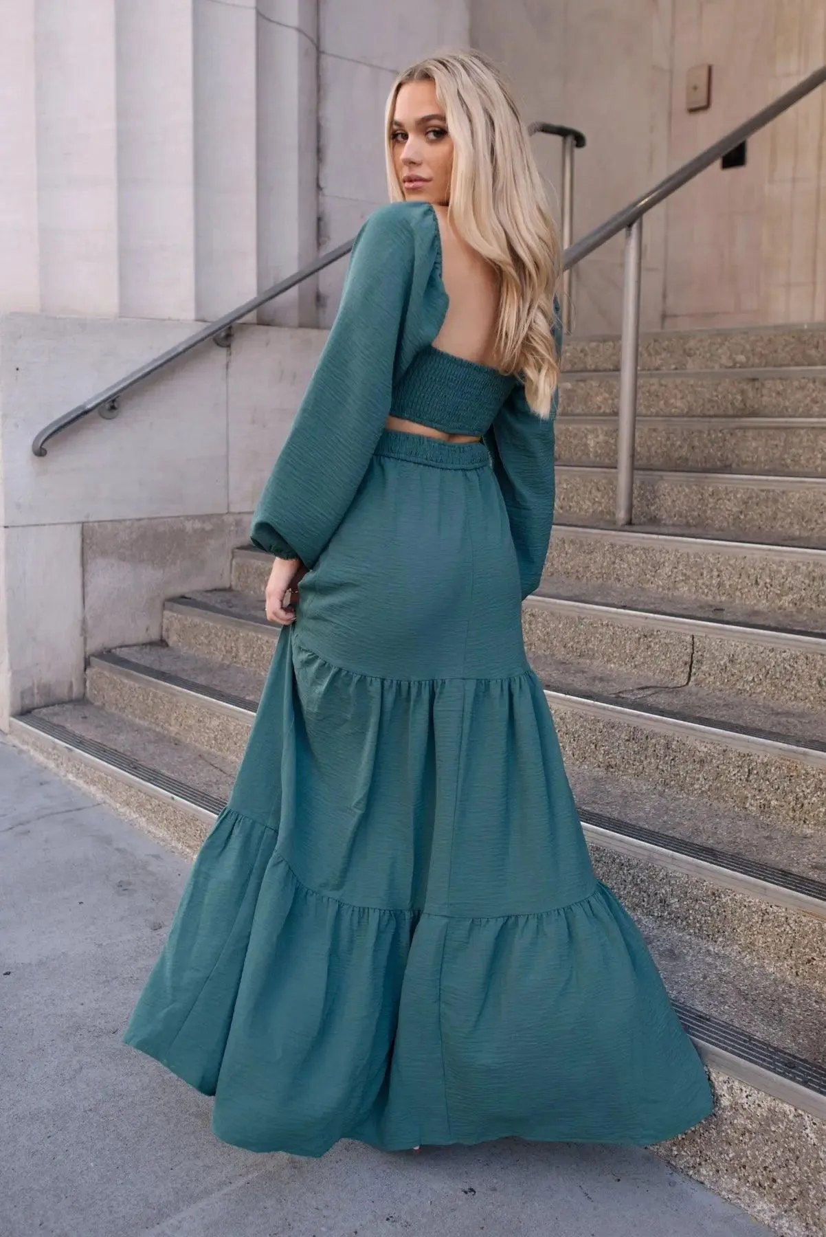 Amara Sage Cut Out Maxi Dress - Final Sale