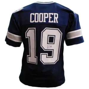 Amari Cooper Signed Dallas Blue Football Jersey (JSA)