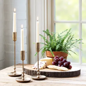 Antiqued Gold Colonial Taper Holder Set