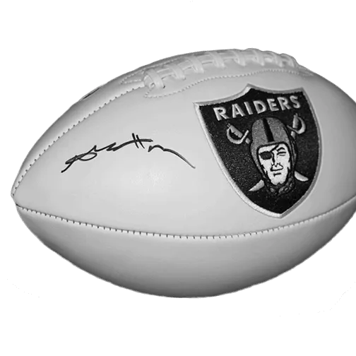 Antonio Brown Autographed Oakland Raiders Full Size Logo Football White (JSA)