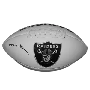 Antonio Brown Autographed Oakland Raiders Full Size Logo Football White (JSA)