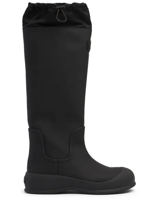 Bally   30mm Clover leather &amp; rubber tall boots 