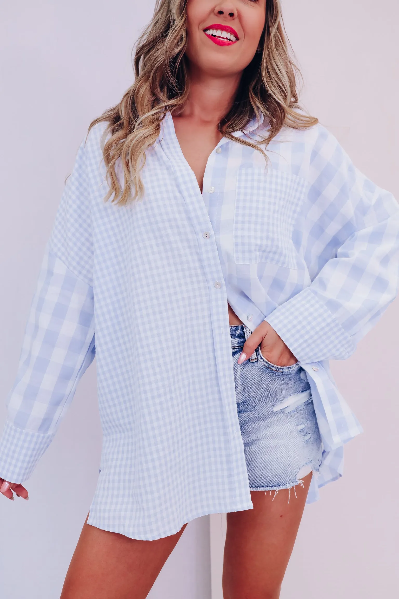 Cabo Comfy Checker Print Shirt - Blue