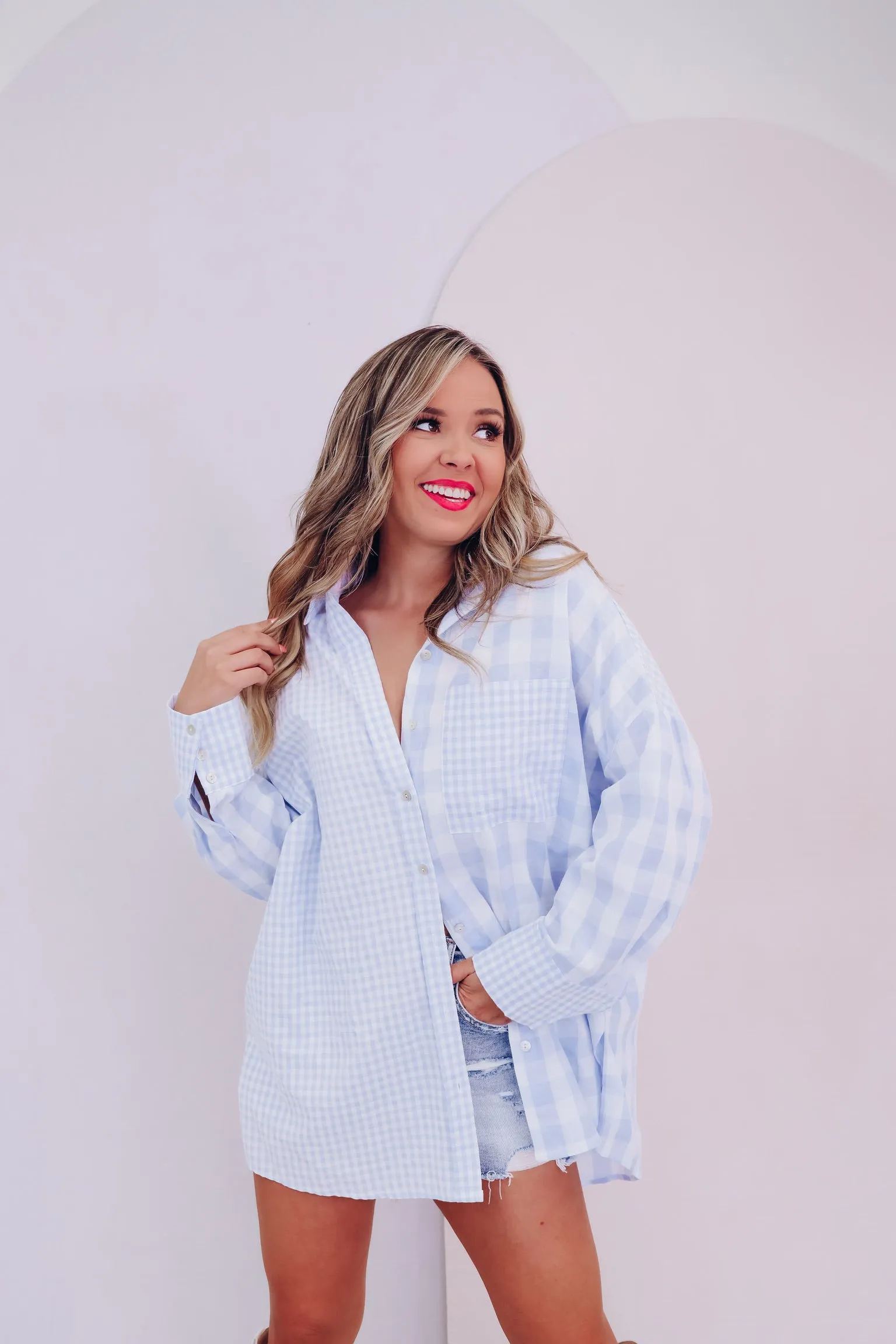 Cabo Comfy Checker Print Shirt - Blue