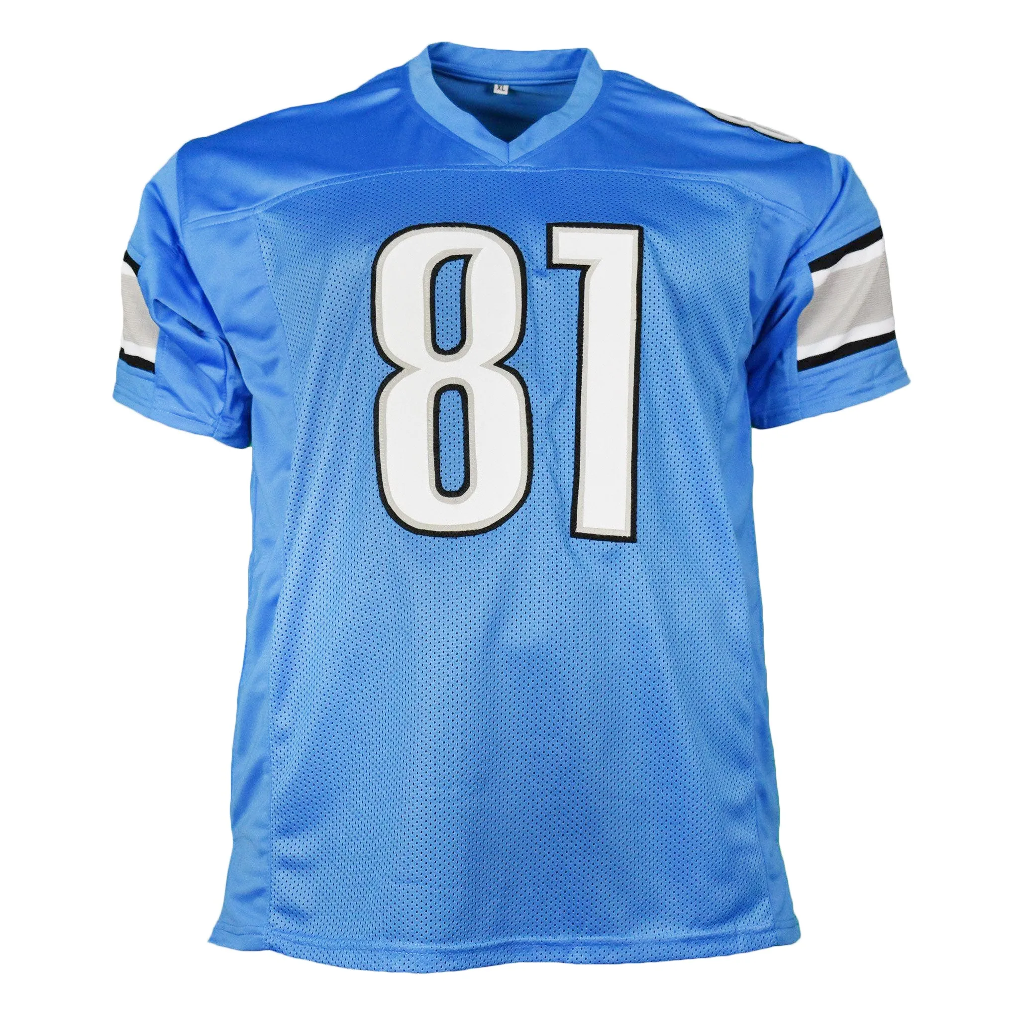 Calvin Johnson Unsigned Detroit Light Blue Football Jersey