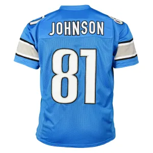 Calvin Johnson Unsigned Detroit Light Blue Football Jersey