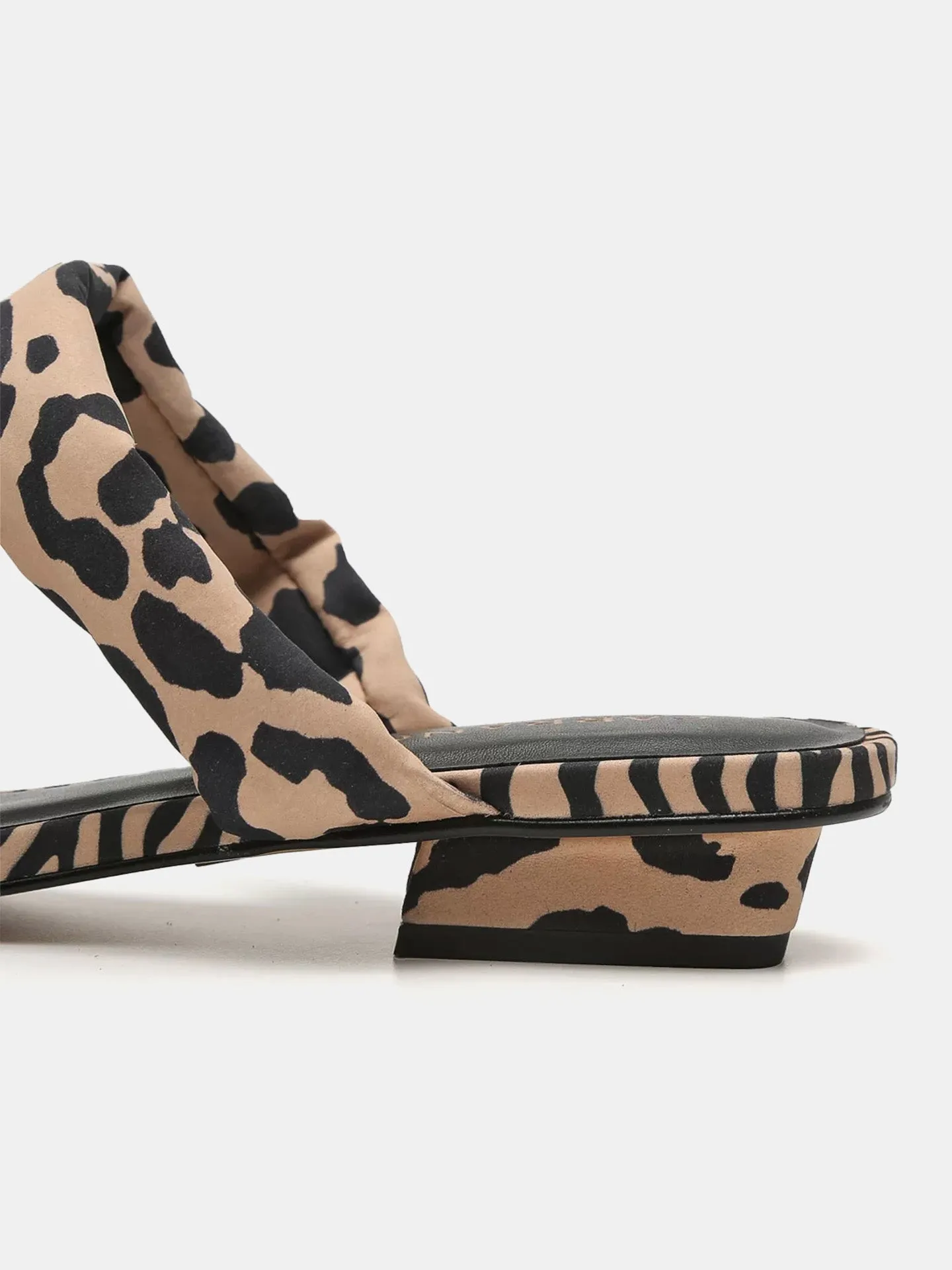 Carrano Women's Flat Duo Animal Print Strips Sandals