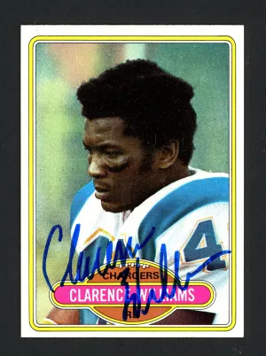 Clarence Williams Autographed 1980 Topps Rookie Card #237 San Diego Chargers Died 1994 SKU #160045