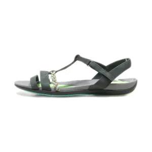 Clarks Flat Sandals Leather Green Colour For Women