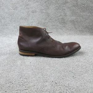 Clarks Mens Chukka Shoes 15775 Brown Leather High Top Oxford Boot Size US 11M