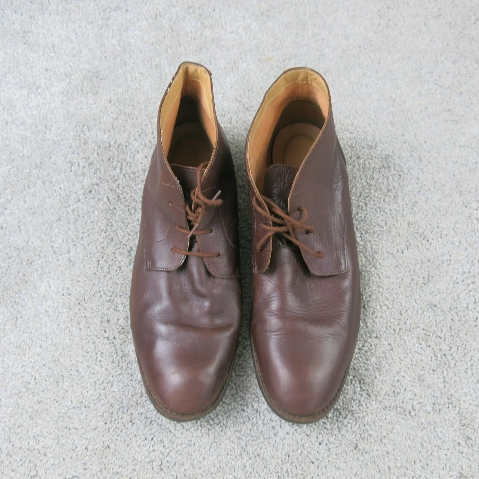 Clarks Mens Chukka Shoes 15775 Brown Leather High Top Oxford Boot Size US 11M