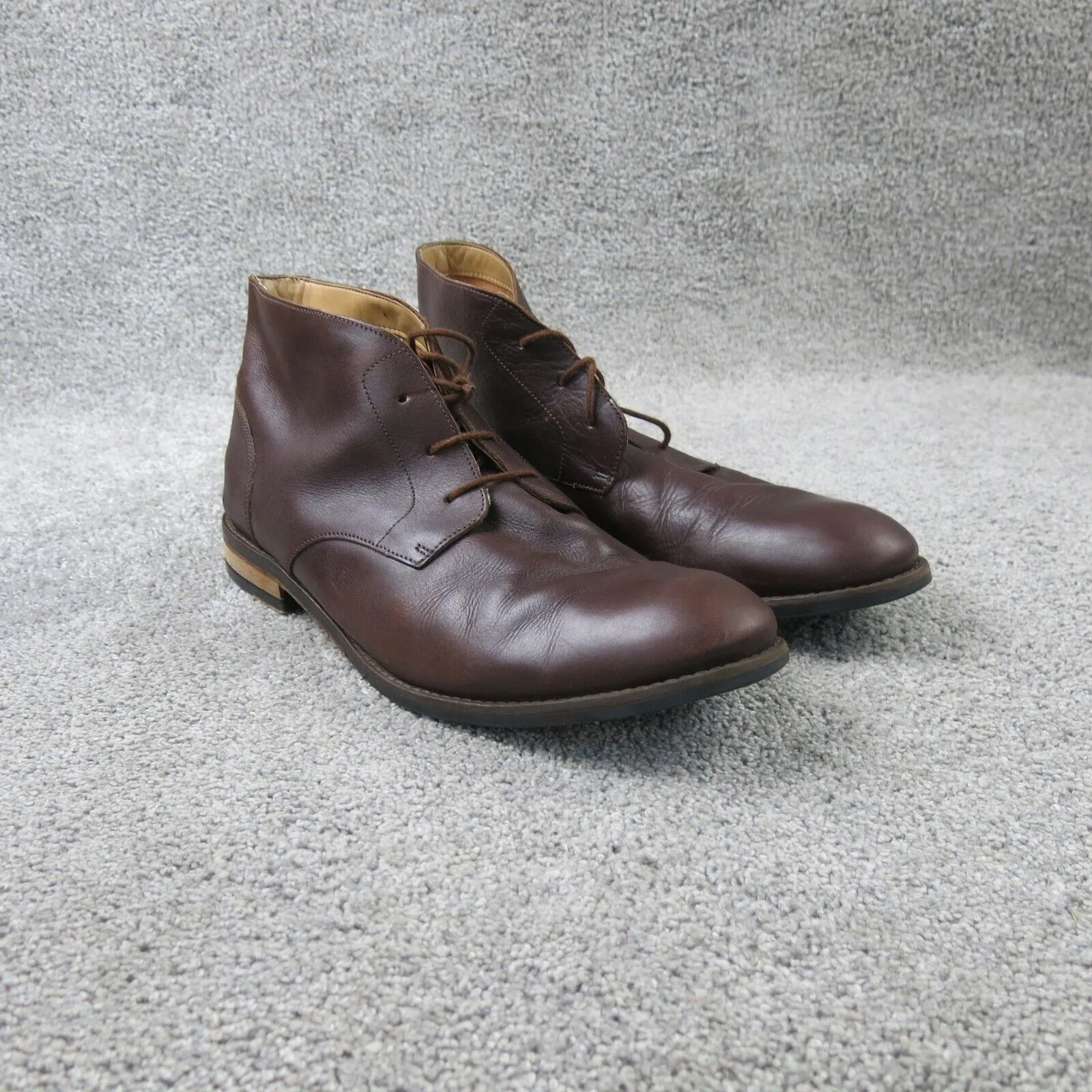 Clarks Mens Chukka Shoes 15775 Brown Leather High Top Oxford Boot Size US 11M