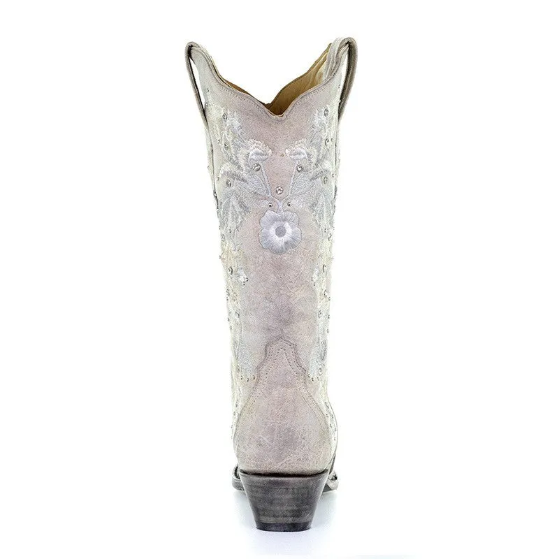 Corral Womens A3521 Wedding Collection Maria White Crystal Boot
