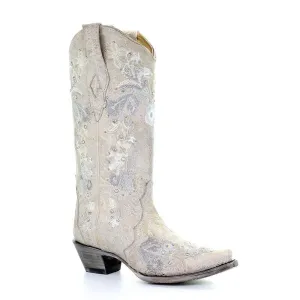 Corral Womens A3521 Wedding Collection Maria White Crystal Boot