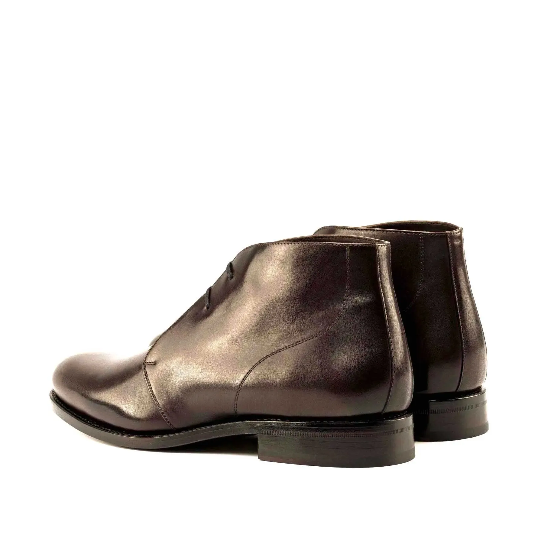 DapperFam Vivace in Dark Brown Men's Italian Leather Chukka