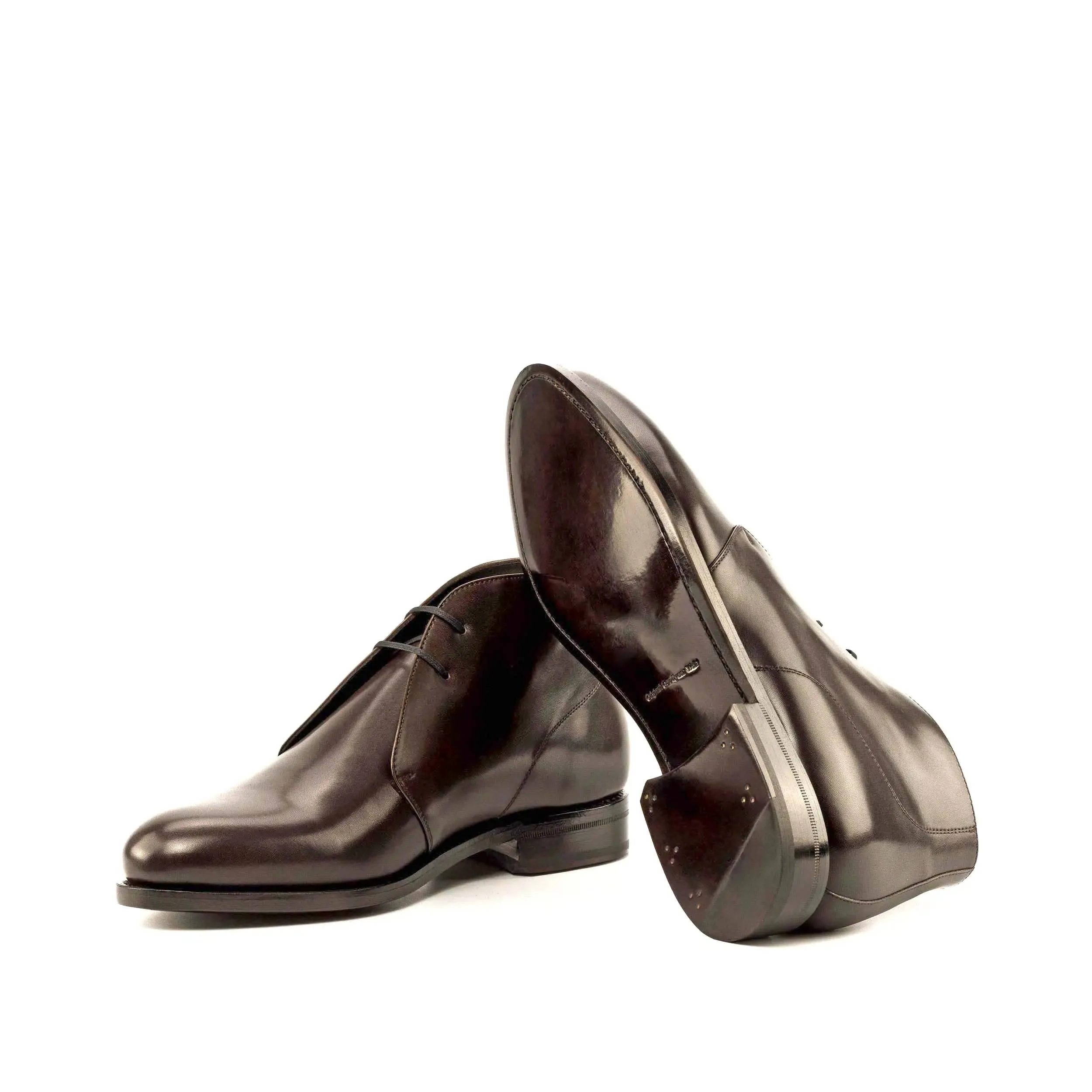 DapperFam Vivace in Dark Brown Men's Italian Leather Chukka
