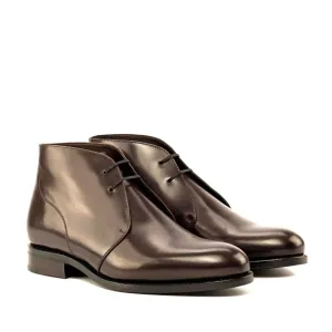 DapperFam Vivace in Dark Brown Men's Italian Leather Chukka