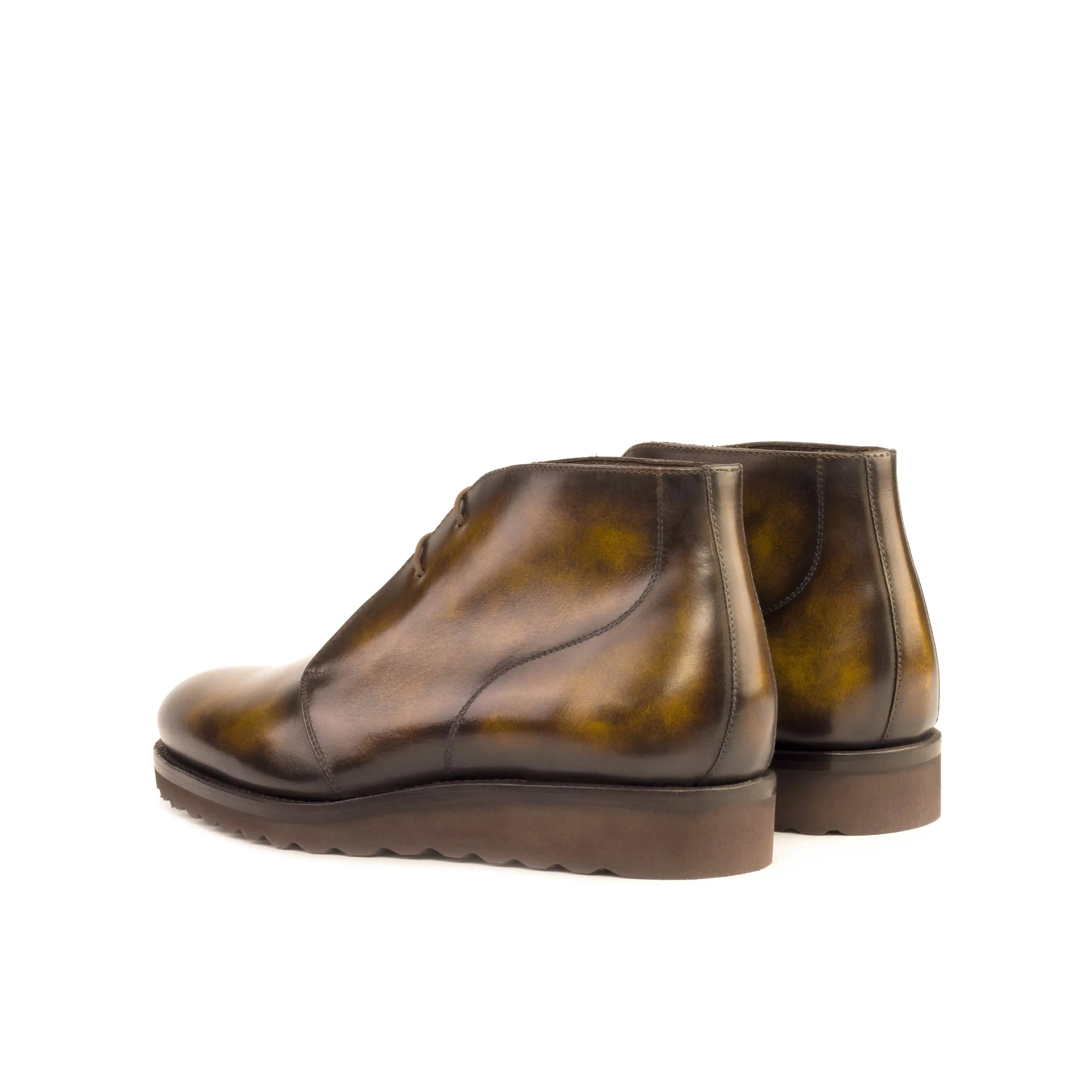 DapperFam Vivace in Tobacco Men's Hand-Painted Patina Chukka