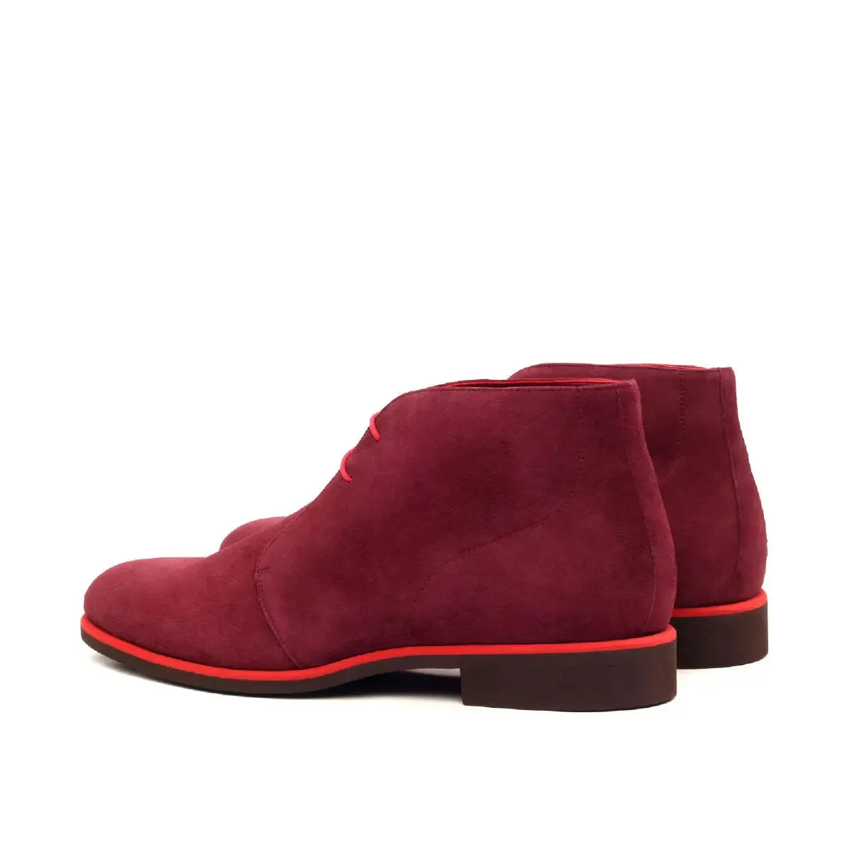 DapperFam Vivace in Wine Men's Italian Suede Chukka