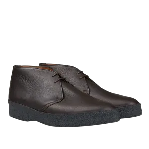 Dark Brown Savage Grain Hi Top Chukka Boots