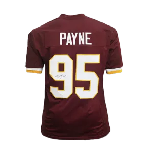 Daron Payne Autographed Pro Style Football Jersey Maroon (JSA)