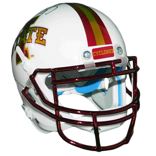 David Montgomery Autographed Iowa State Cyclones White Chrome Football Mini Helmet (JSA)