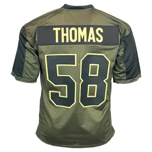 Derrick Thomas Unsigned Salute to Service Football Jersey