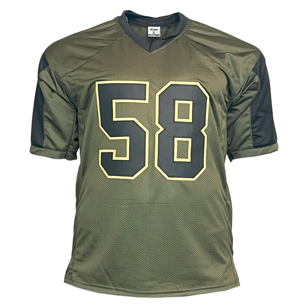Derrick Thomas Unsigned Salute to Service Football Jersey