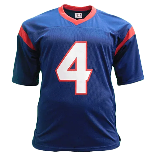 Deshaun Watson Pro Style Autographed Football Jersey Blue (JSA)
