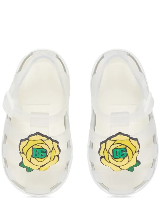 Dolce&amp;Gabbana   Logo Flower jelly sandals 