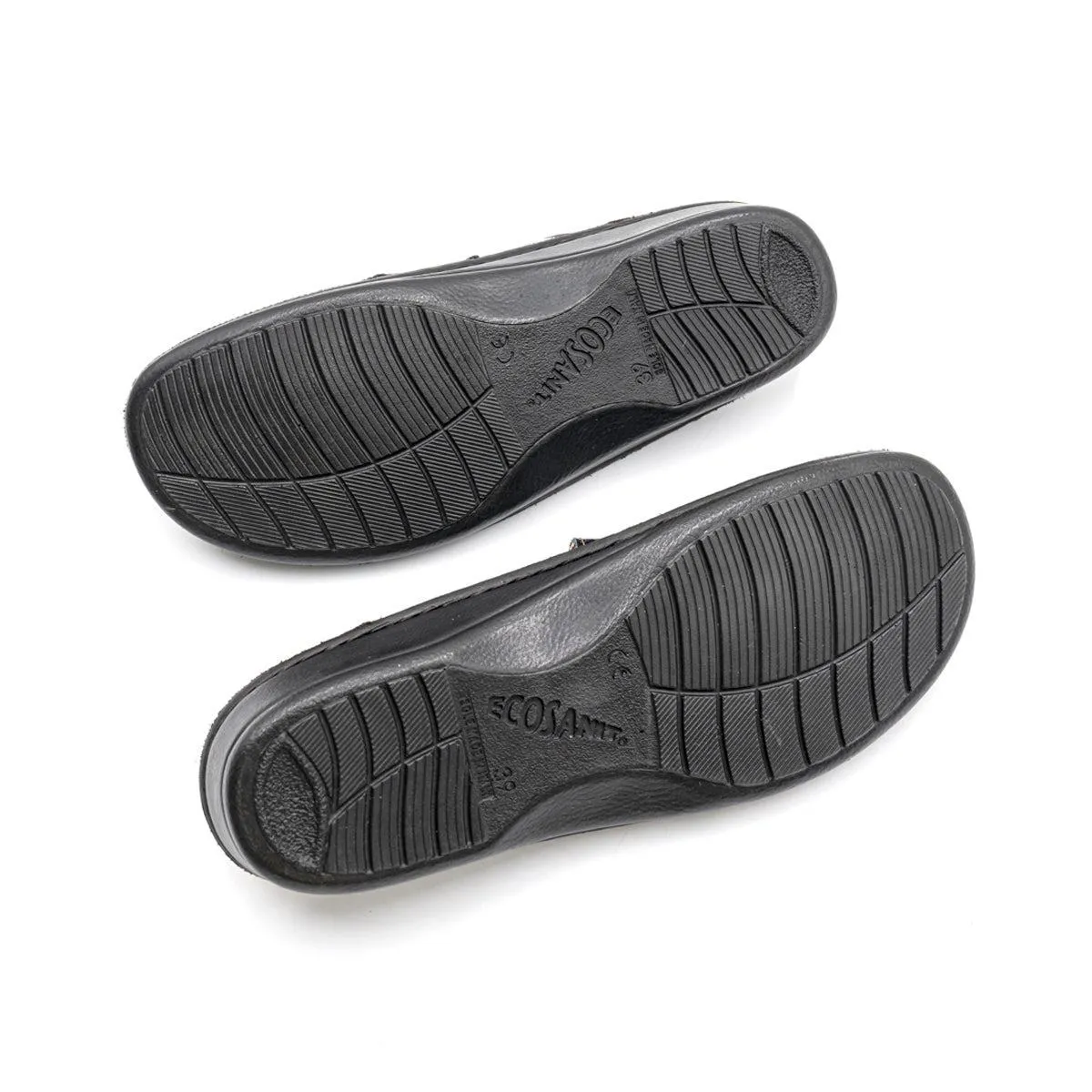 Eco Sanit Vera Pelle Flat Sandals Leather Black Colour For Women