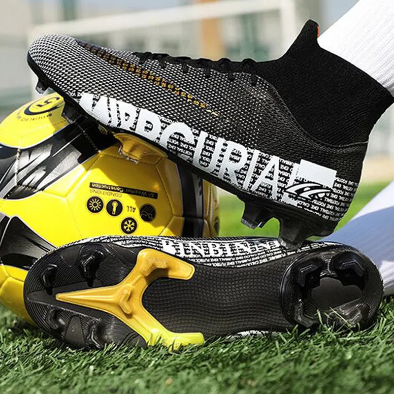 Football boots with a high top - optimal protection and grip