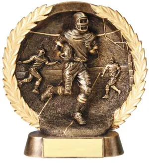 Football High Relief Resin Plate 7-1/2  inch