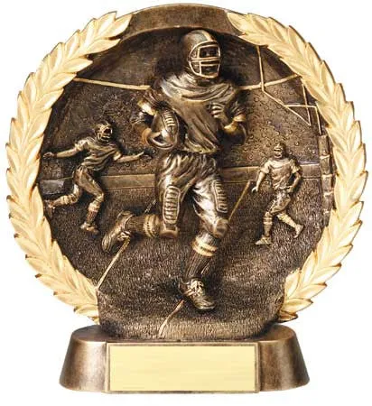 Football High Relief Resin Plate 7-1/2  inch