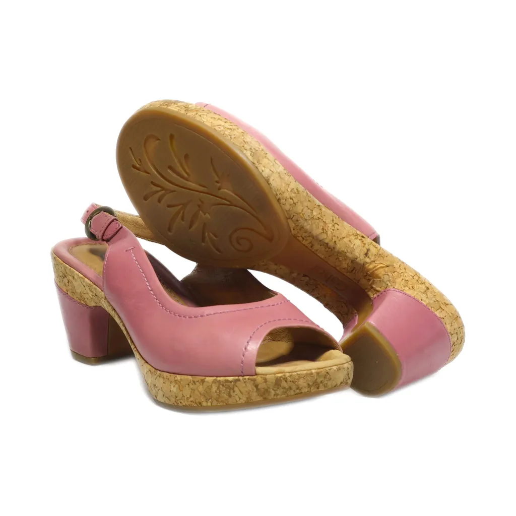 Gabor Mid-Heel Sandals Leather Pink Colour For Women
